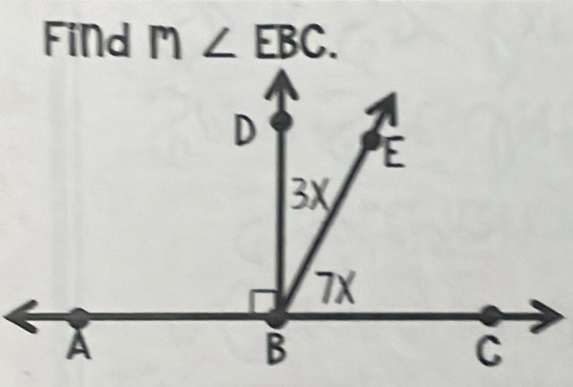 Find m∠ EBC.