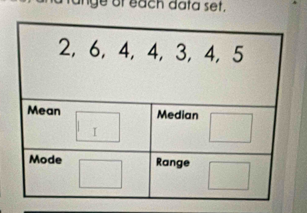 ge of each data set.