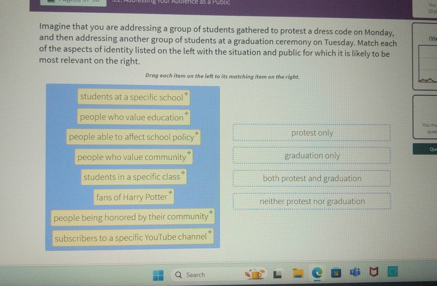 Solved: essing Your Audience as a Public You 20 p Imagine that you are ...
