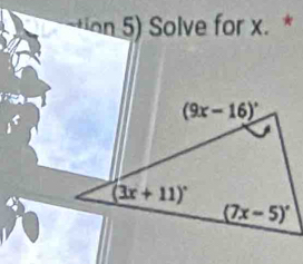 tion 5) Solve for x. *