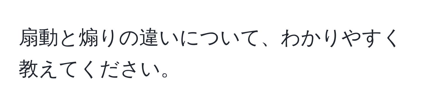 扇動と煽りの違いについて、わかりやすく教えてください。