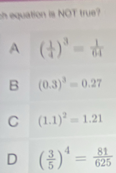 ch equation is NOT true?