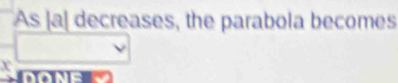 As |al decreases, the parabola becomes
X