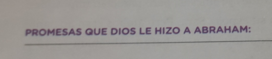 PROMESAS QUE DIOS LE HIZO A ABRAHAM: 
__