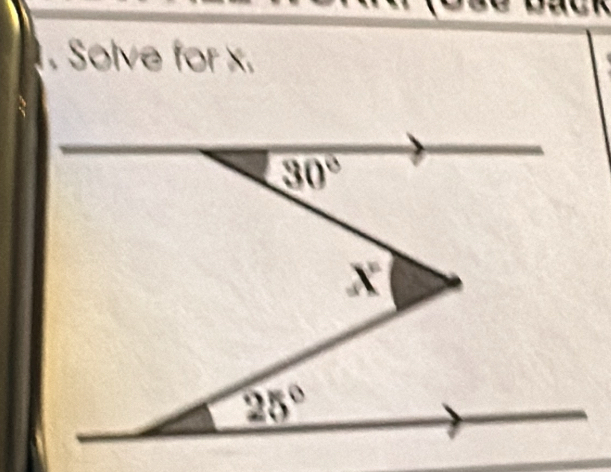 Solve for x.