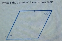 What is the degree of the unknown angle?