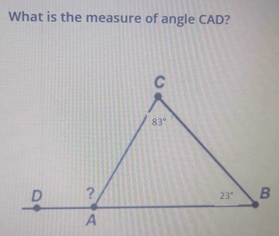 What is the measure of angle CAD?