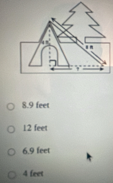 an
f
7
8.9 feet
12 feet
6.9 feet
4 feet