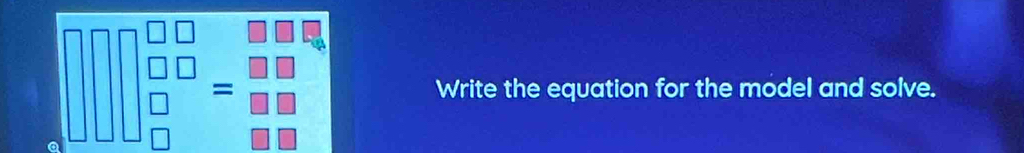 Write the equation for the model and solve.