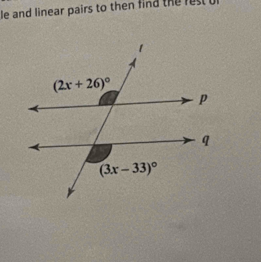 le and linear pairs to then find the rest ul