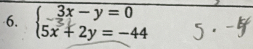 5x 2y = 44