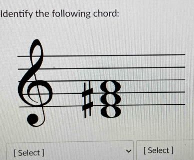 Identify the following chord: 
[ Select ] [ Select ]