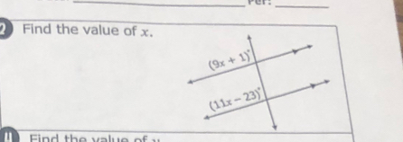 fer
__
Find the value of x.
F        th    v     e  o