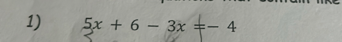 5x+6-3x=-4