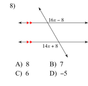 A) 8 B) 7
C) 6 D) -5