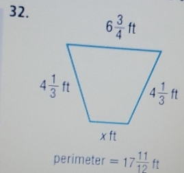 perimeter =17 11/12 ft