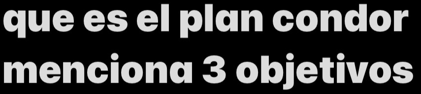 que es el plan condor 
menciona 3 objetivos