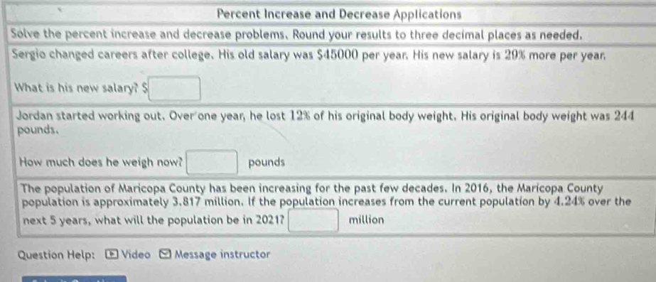 Percent Increase and