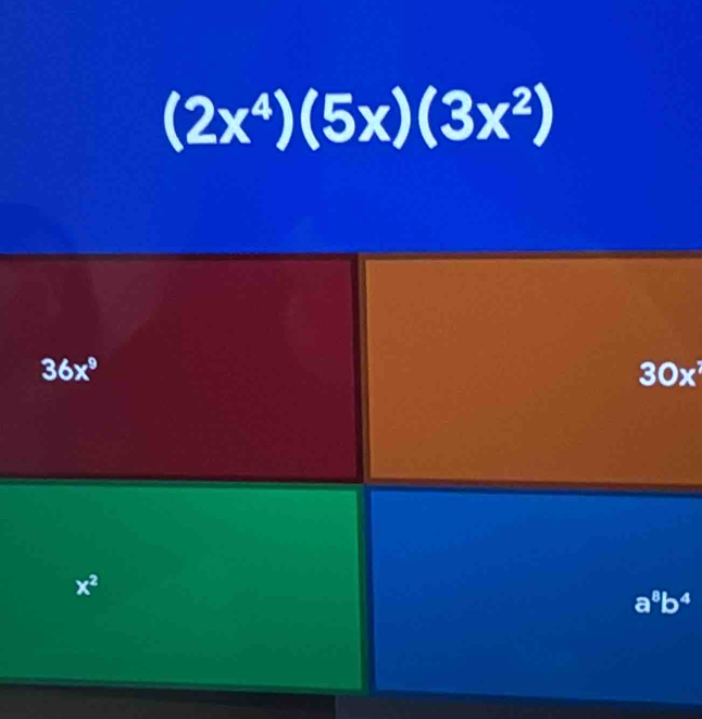 (2x^4)(5x)(3x^2)