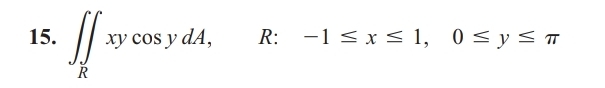 R: . -1≤ x≤ 1, 0≤ y≤ π