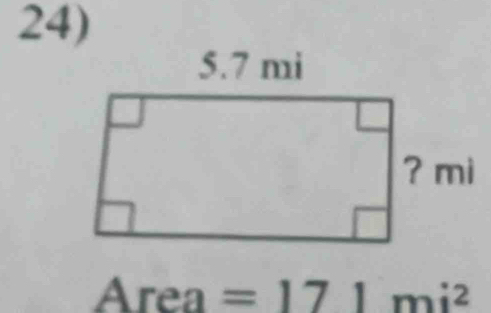 3 Área =171mi^2