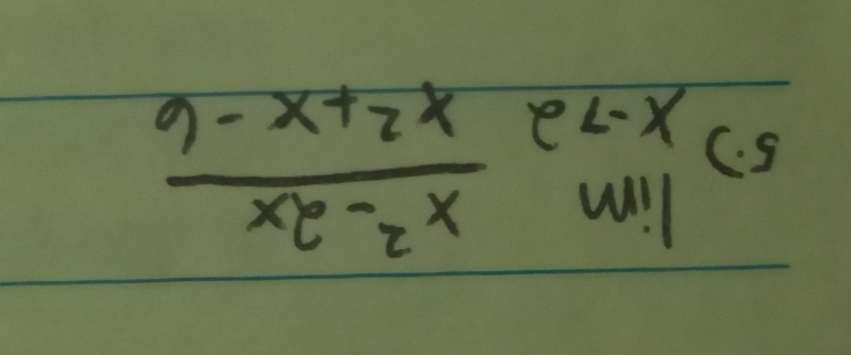 5:5 limlimits _xto 2 (x^2-2x)/x^2+x-6 