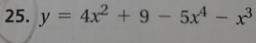 y=4x^2+9-5x^4-x^3