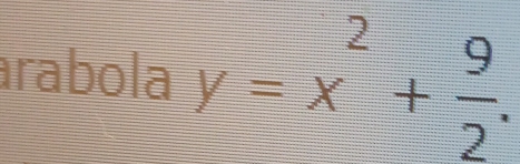 árabola y=x^2+ 9/2 .