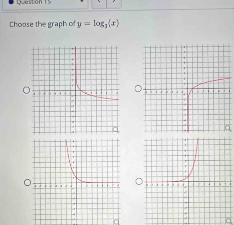 Choose the graph of y=log _3(x)