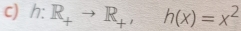 h:R_+to R_+, h(x)=x^2