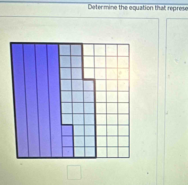 Determine the equation that represe 
□