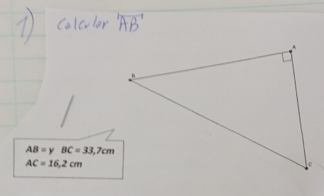 AB=yBC=33,7cm
AC=16,2cm