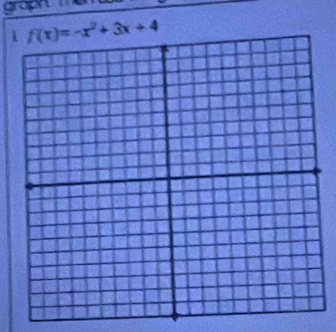 graph 
1 f(x)=-x^2+3x+4