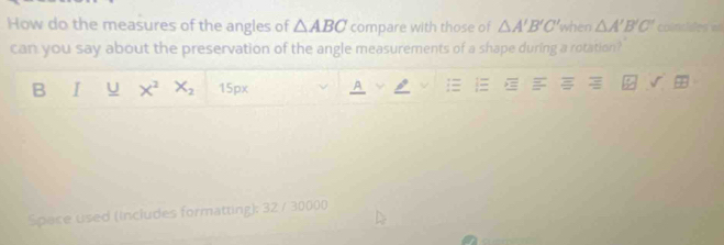 Solved: How do the measures of the angles of ABC compare with those of ...