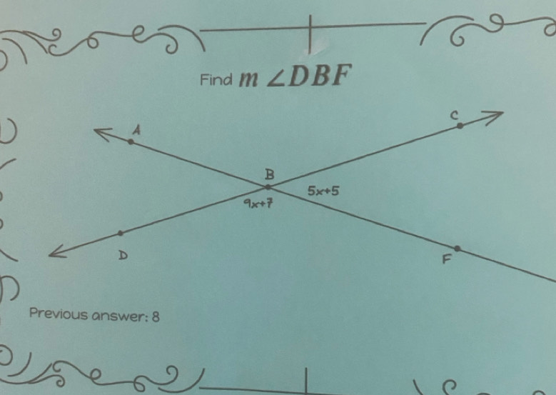 Find m∠ DBF