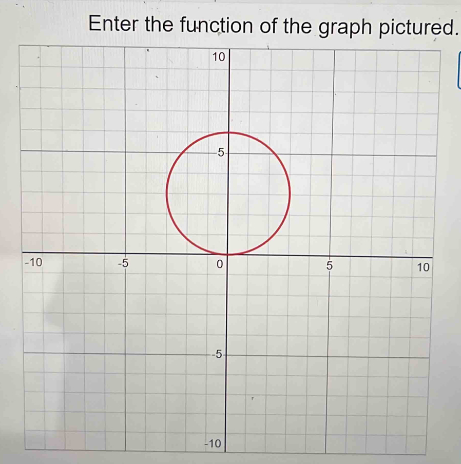 Enter the function of the graph pictured.
-10