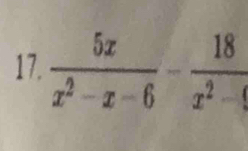  5x/x^2-x-6 - 18/x^2-4 