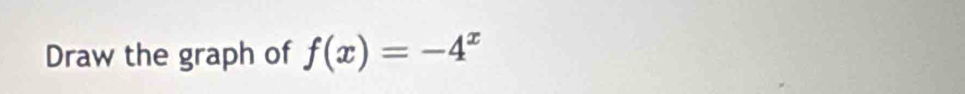 Draw the graph of f(x)=-4^x