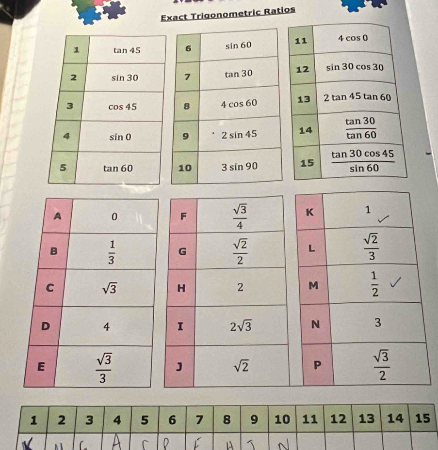 Exact Trigonometric Ratios