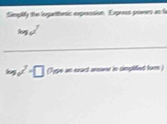 Simplity the logarhesic expression. Express powers as f
log _51
log _3d=□ (Type an exart answer in simplified form )