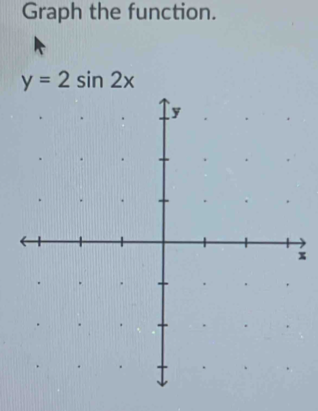 Graph the function.
y=2sin 2x
x