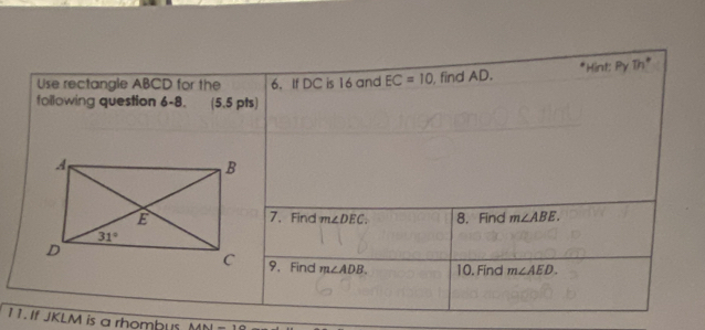 1If JKLM is a rhombus