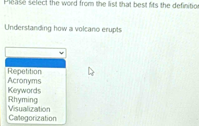 Solved: Please select the word from the list that best fits the ...
