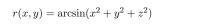 r(x,y)=arcsin (x^2+y^2+z^2)