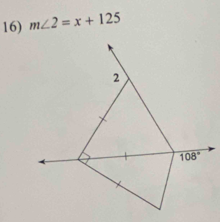 m∠ 2=x+125