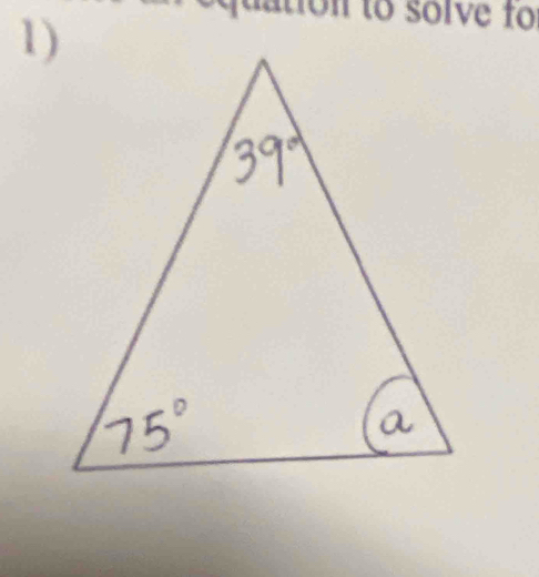 quation to solve for