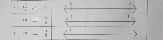 4 3 5/6  □ 
3
5 5.3 _  28/5  5
b
0
6 0.2 _  3/5 