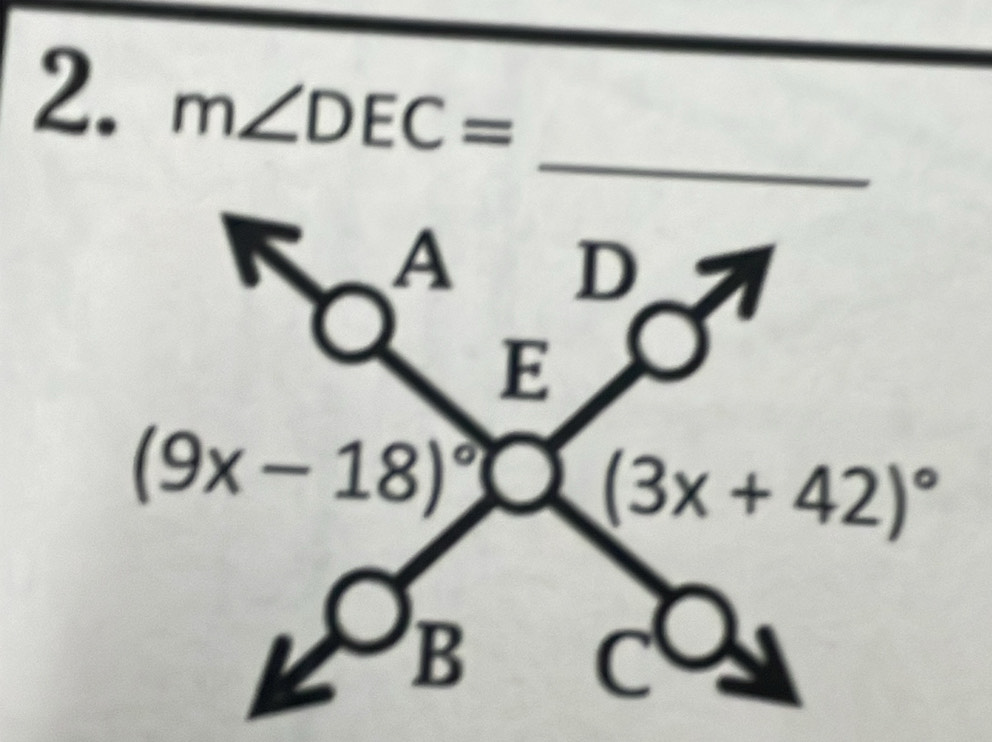 m∠ DEC=