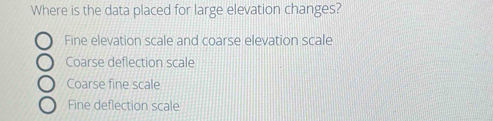 Solved: Where is the data placed for large elevation changes? Fine ...