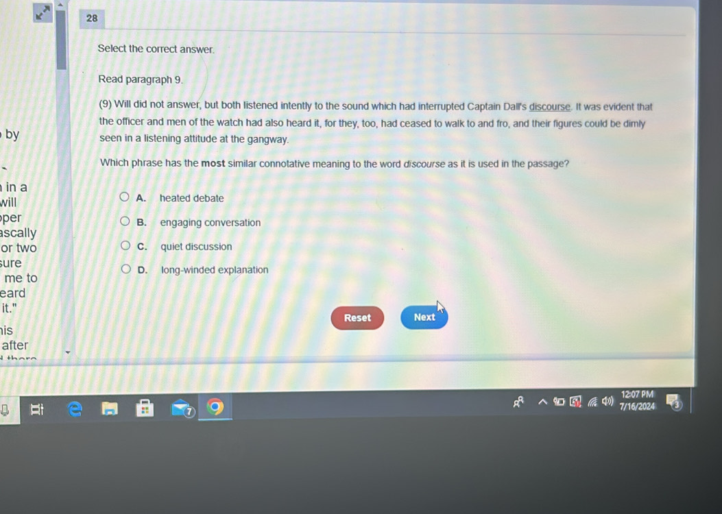 Solved: Select the correct answer. Read paragraph 9. (9) Will did not ...
